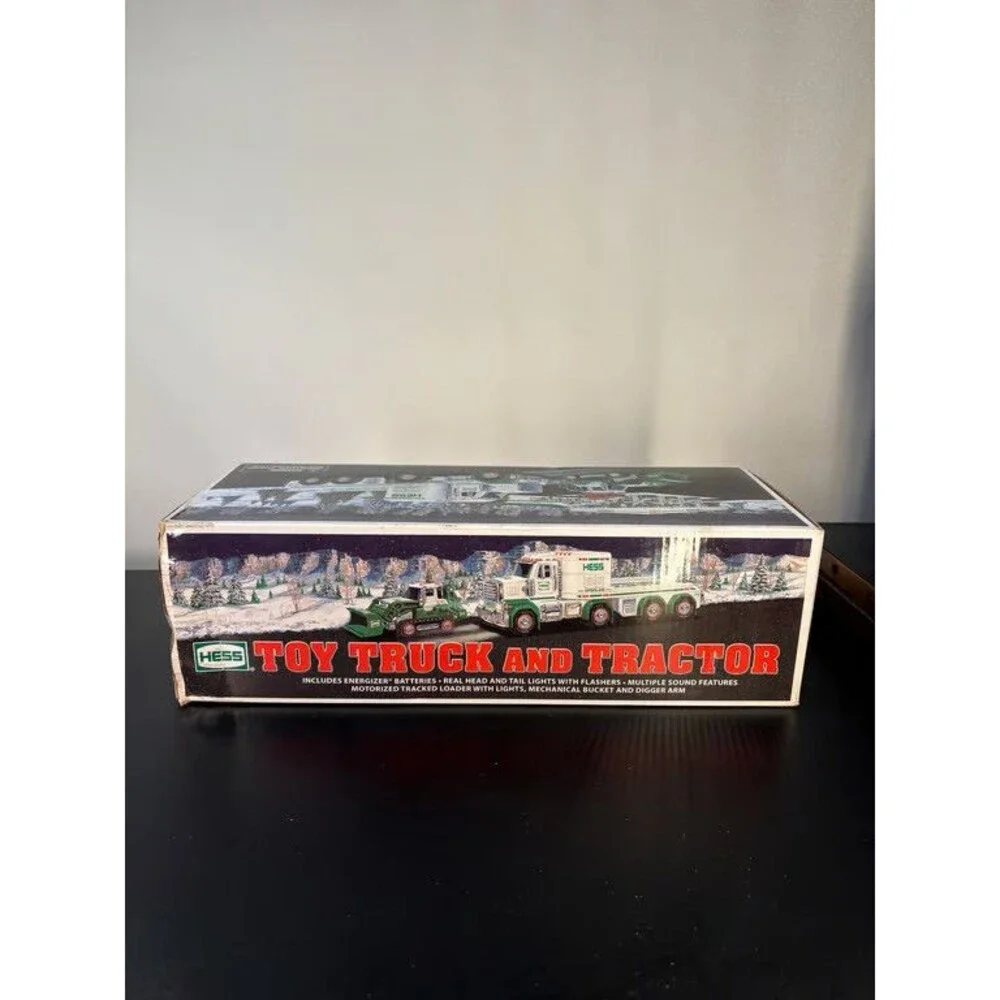 Hess Toy Truck and Tractor in Original Box Tracked Loader Lights Sounds